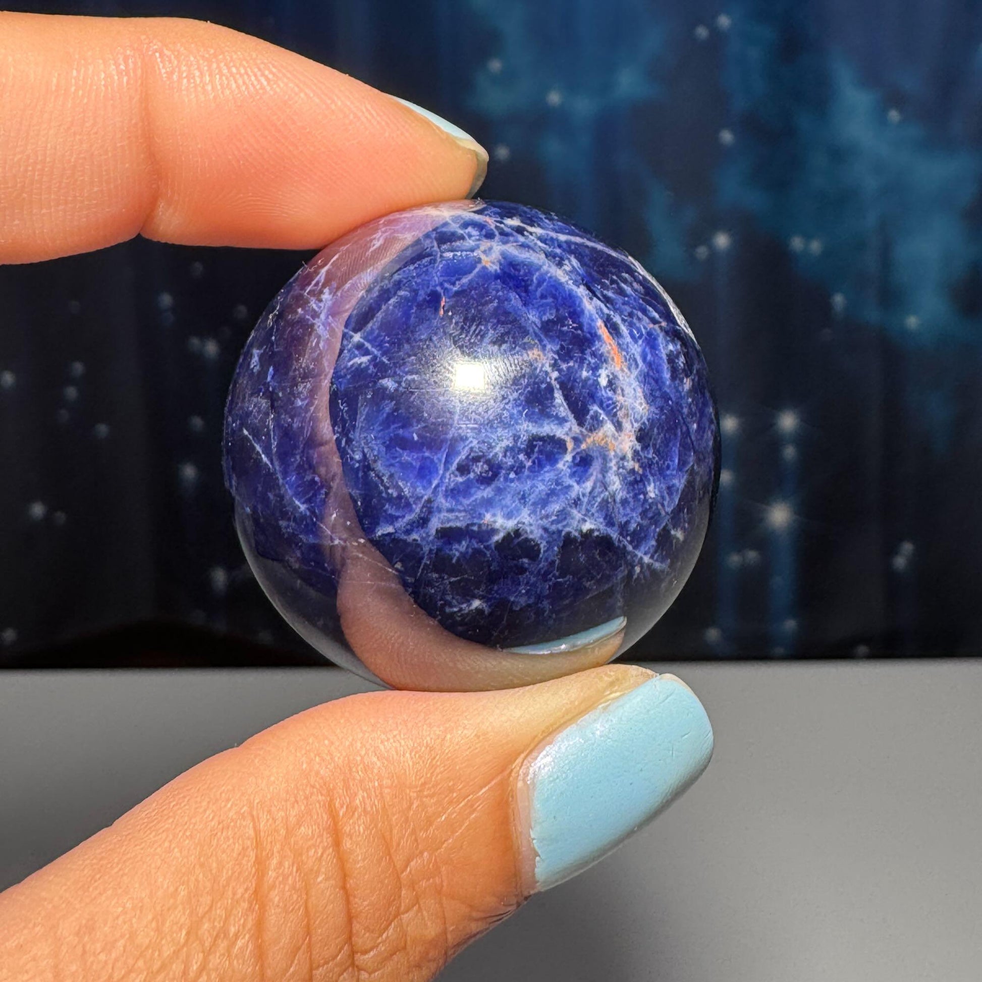 Sodalite sphere | 35mm | 53 grams | stand included