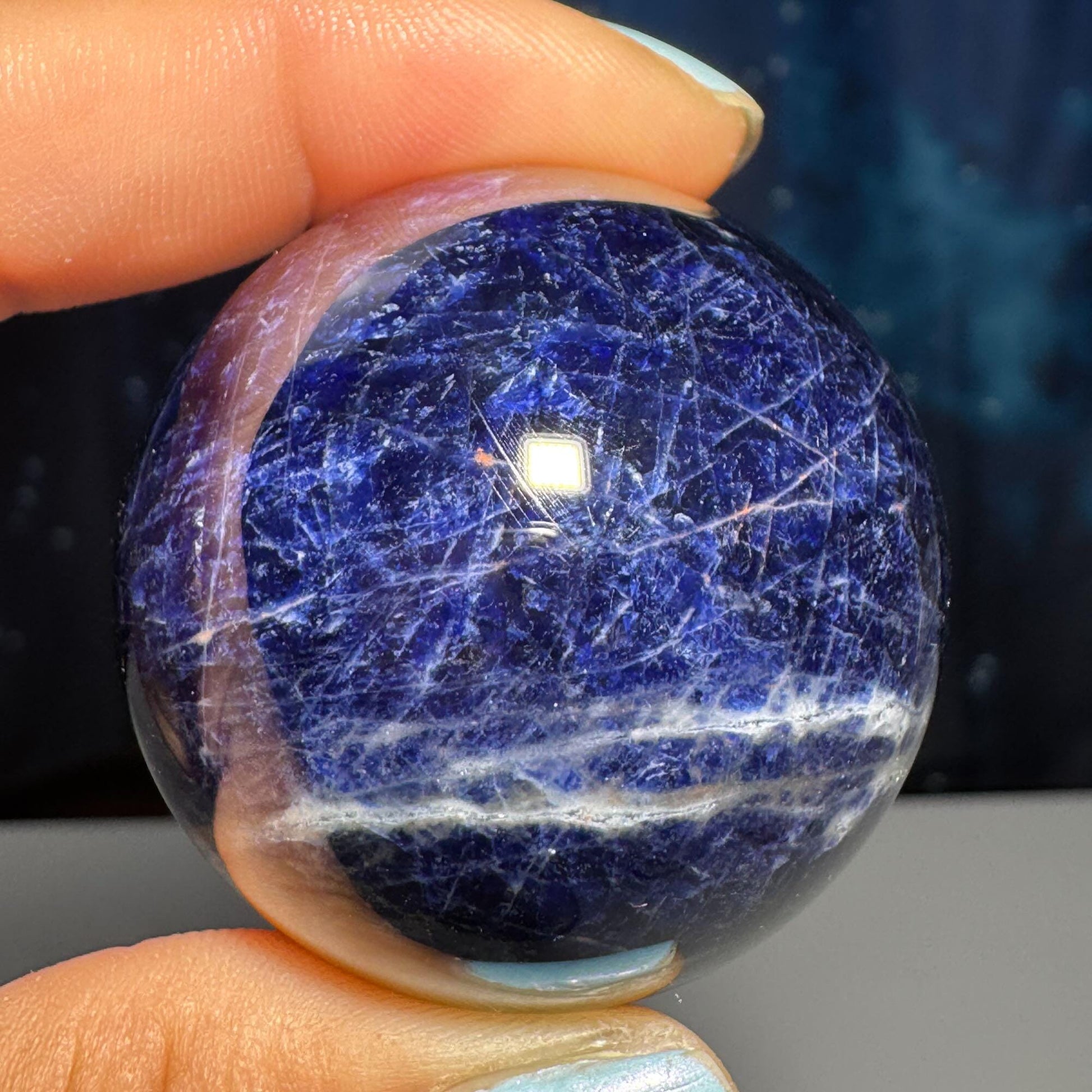 Sodalite sphere | 41mm | 88 grams | stand included