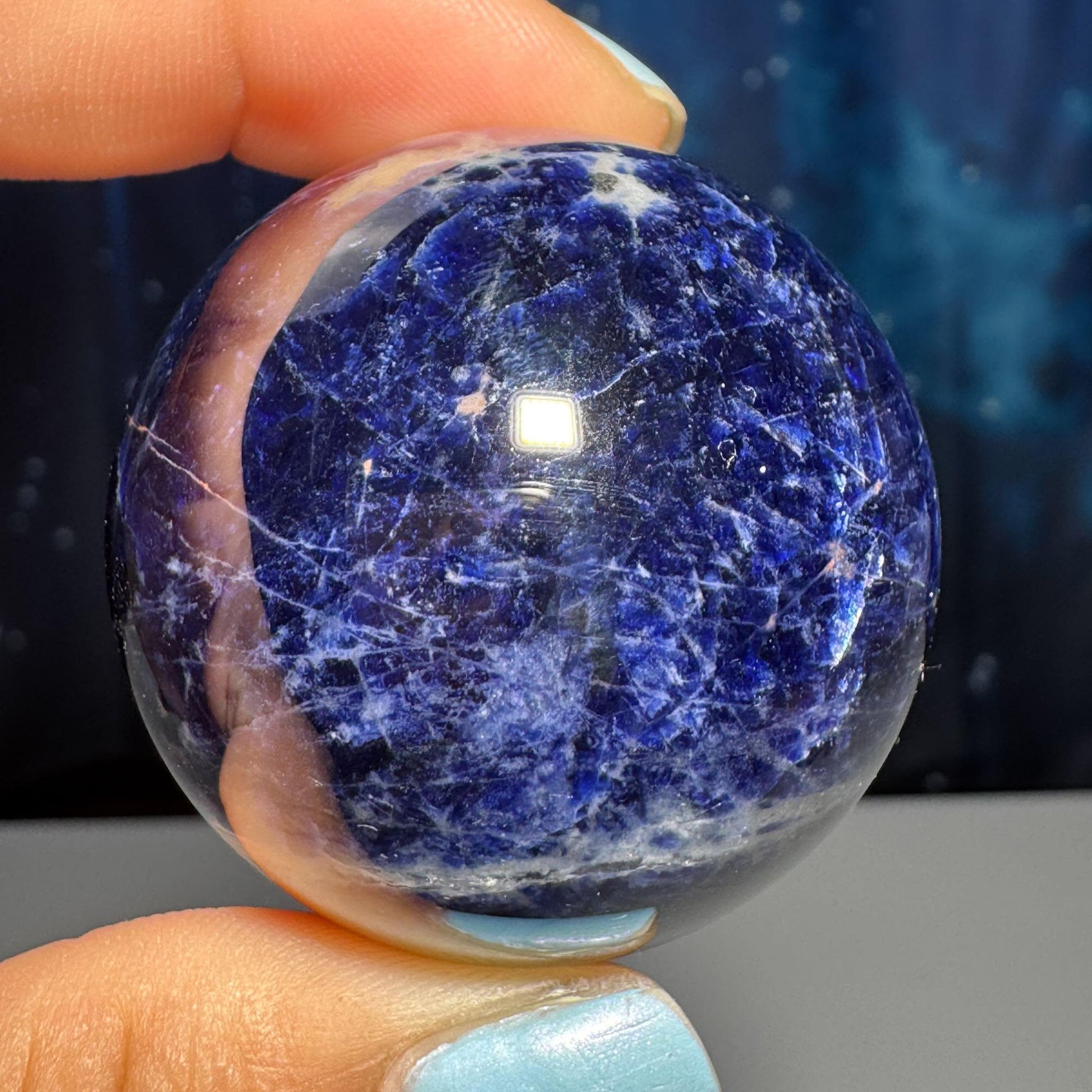 Sodalite sphere | 41mm | 88 grams | stand included
