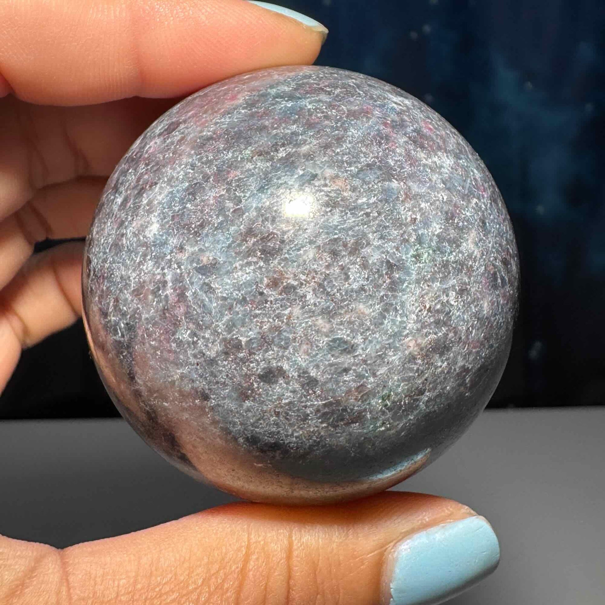 Ruby in Kyanite with Fuchsite sphere | 54mm | 306 grams | UV reactive | stand included