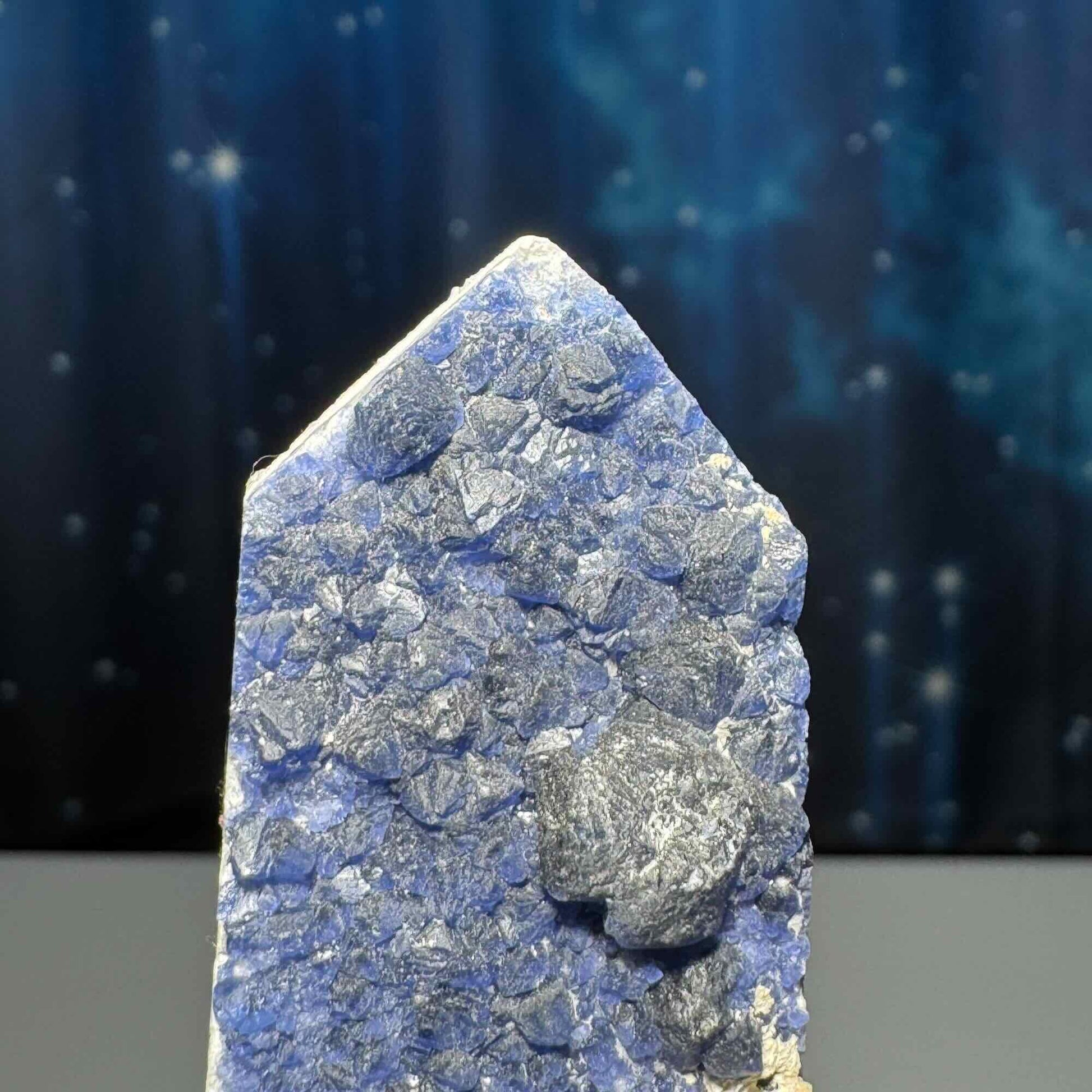 Indigo blue Fluorite raw point | 3 3/4" tall | 104 grams | raw Fluorite