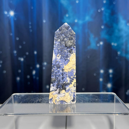 Indigo blue Fluorite raw point | 3 3/4" tall | 104 grams | raw Fluorite