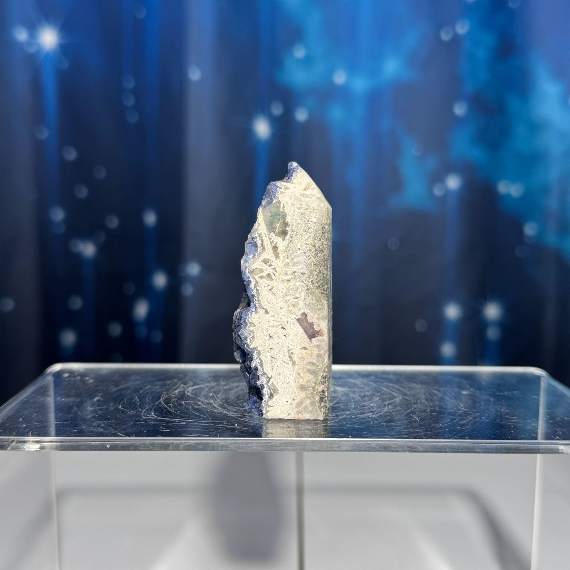 Indigo blue Fluorite raw point | 2 1/4" tall | 82 grams | raw Fluorite