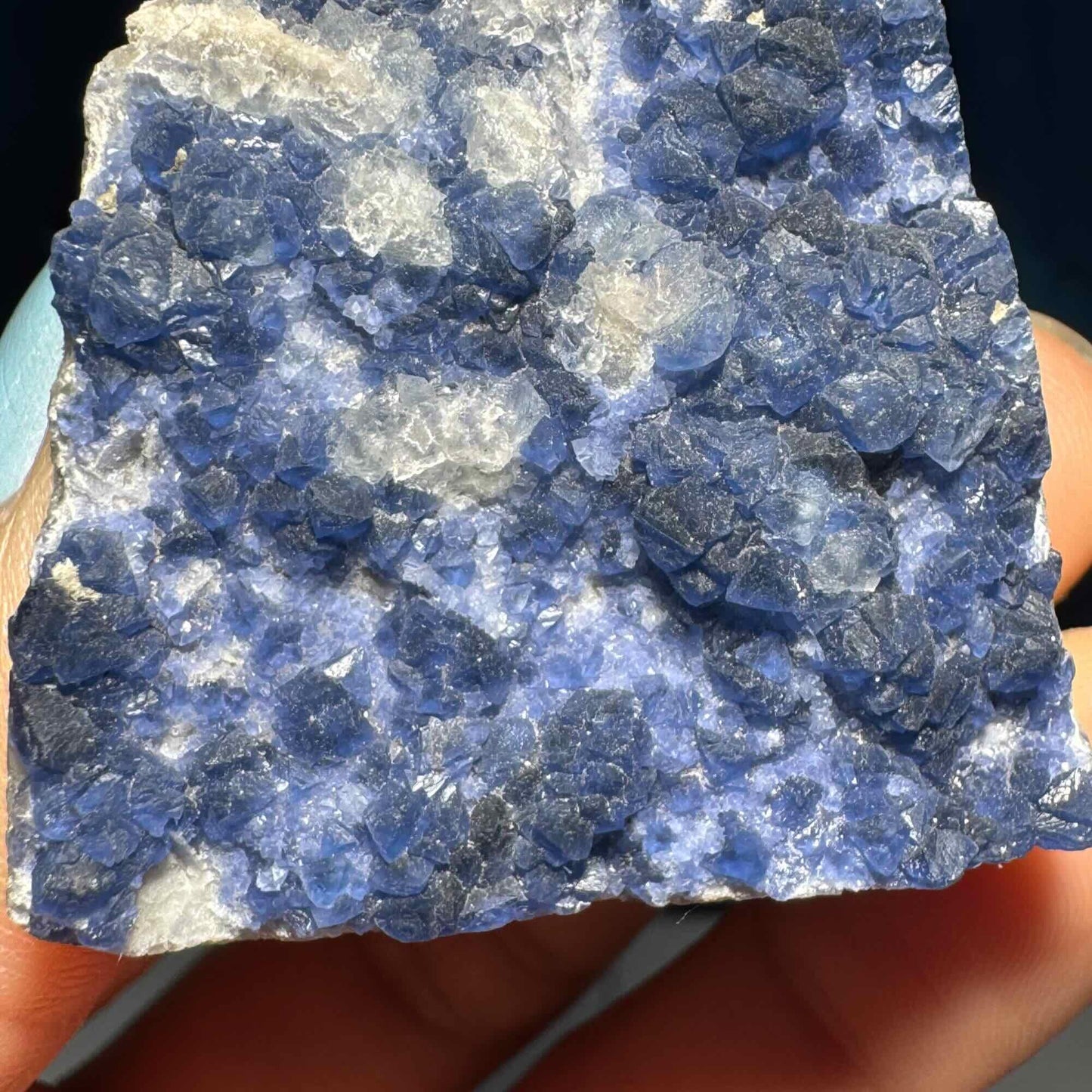 Indigo blue Fluorite raw point | 2 1/4" tall | 82 grams | raw Fluorite