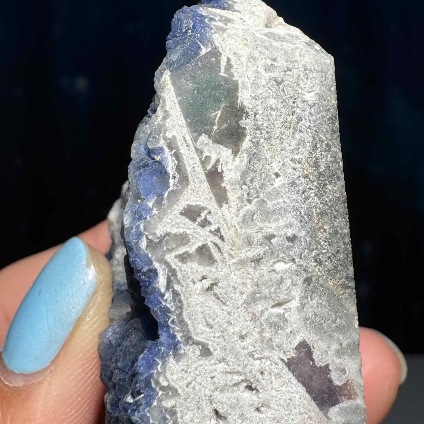 Indigo blue Fluorite raw point | 2 1/4" tall | 82 grams | raw Fluorite