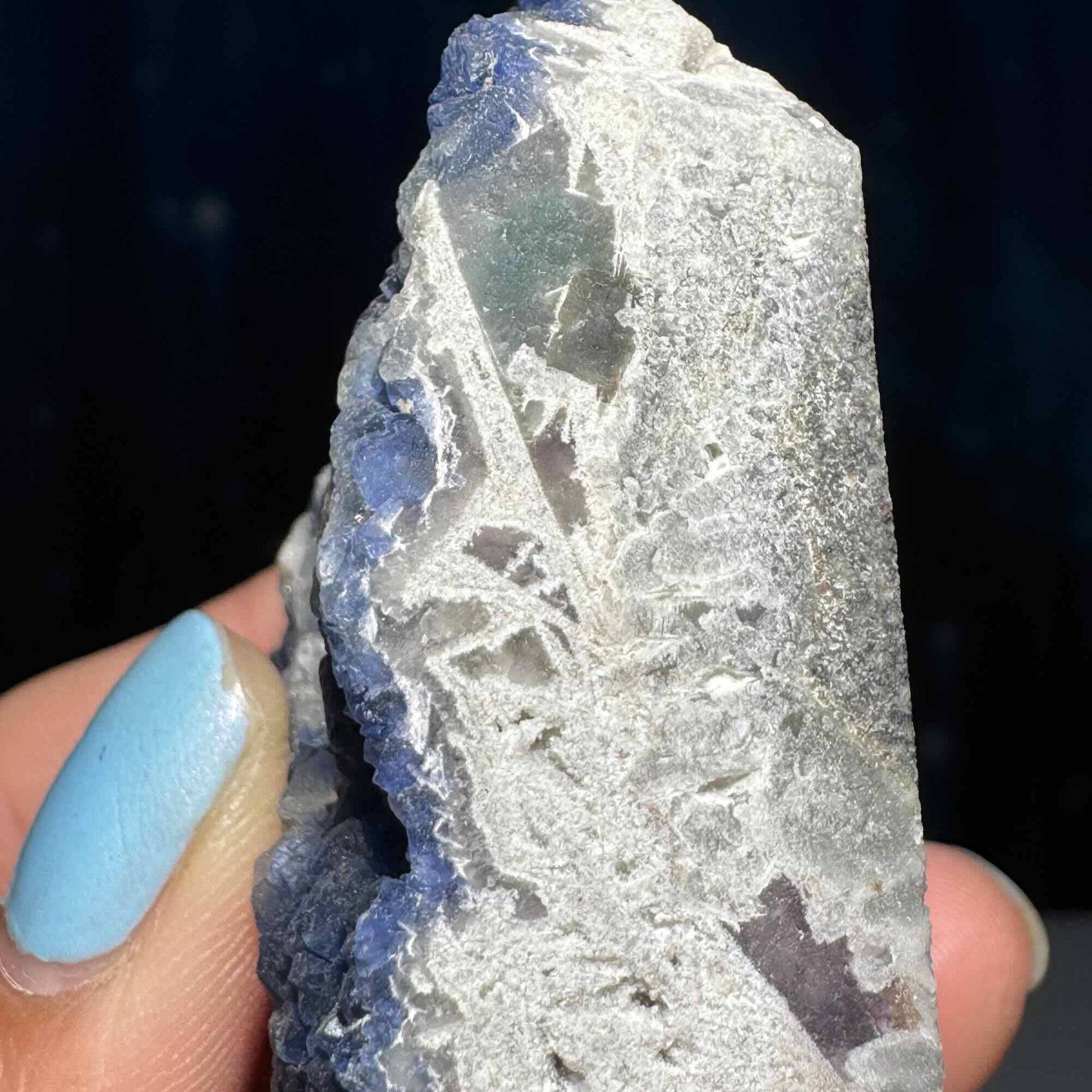 Indigo blue Fluorite raw point | 2 1/4" tall | 82 grams | raw Fluorite