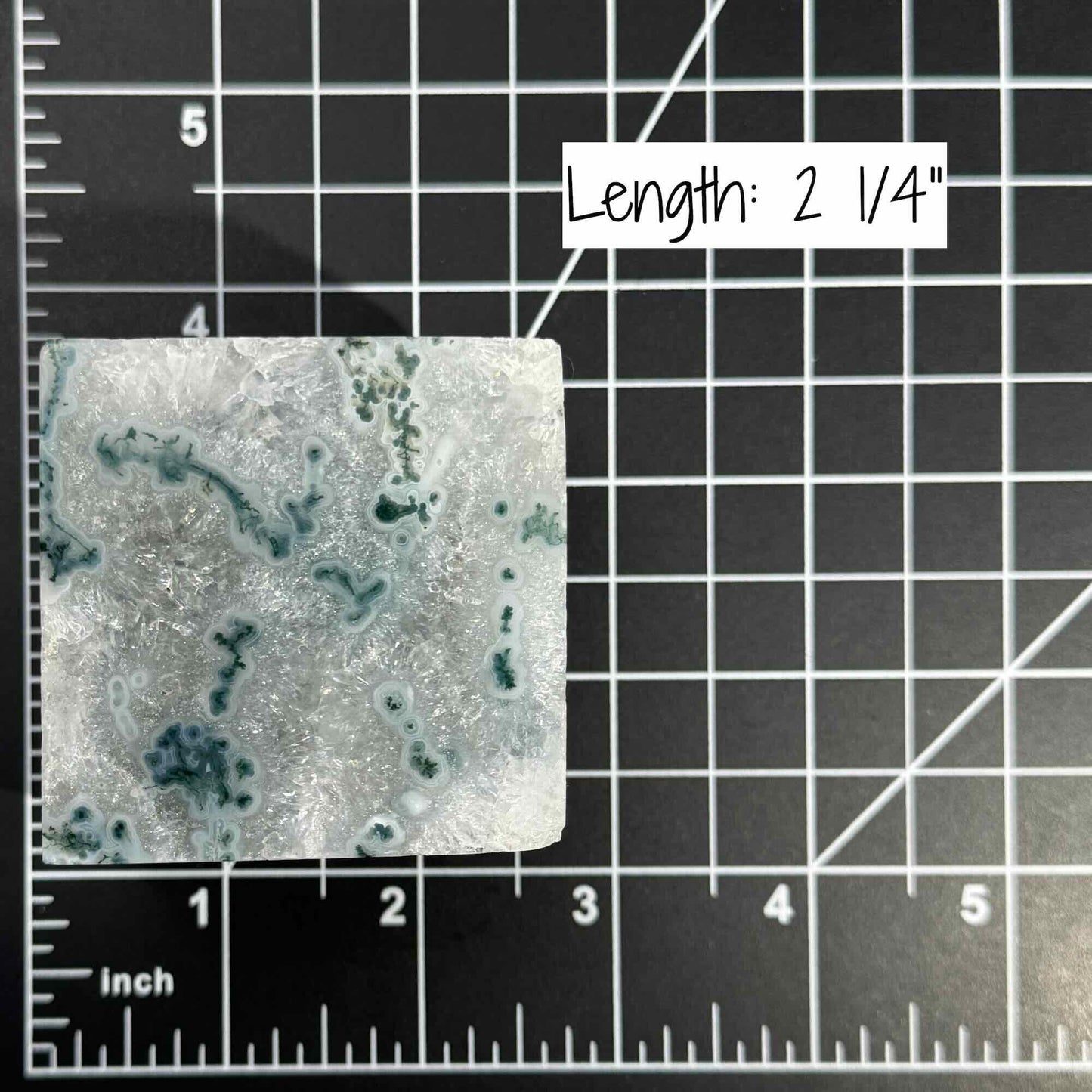Moss Agate and Quartz cube | 2 1/4" long | 406 grams | floating cube | mini rainbows