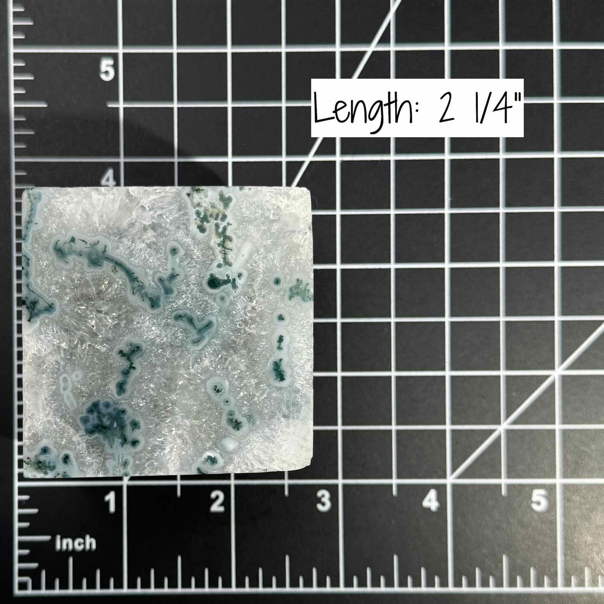 Moss Agate and Quartz cube | 2 1/4" long | 406 grams | floating cube | mini rainbows