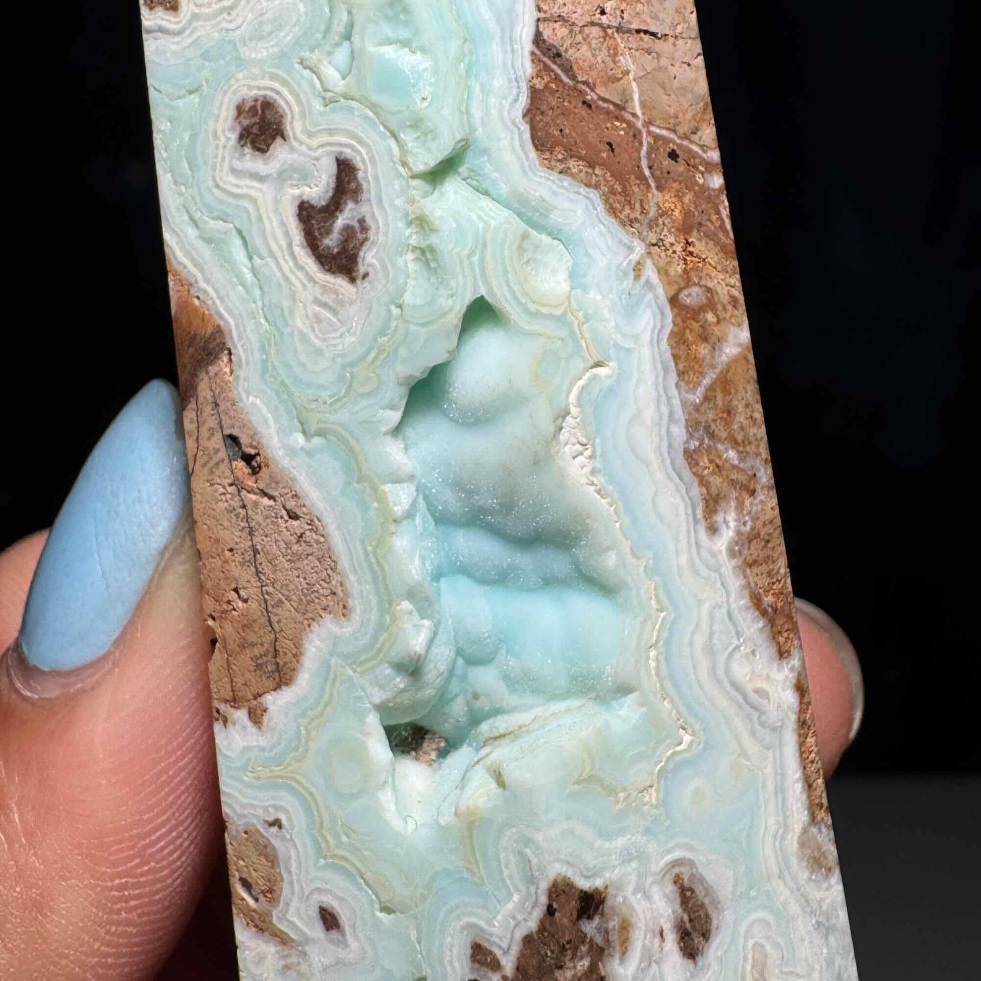 Blue Hemimorphite point | 3 5/8" tall | 130 grams | Damage Discount