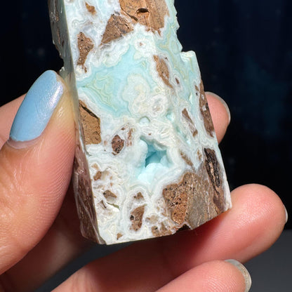 Blue Hemimorphite point | 3 5/8" tall | 130 grams | Damage Discount