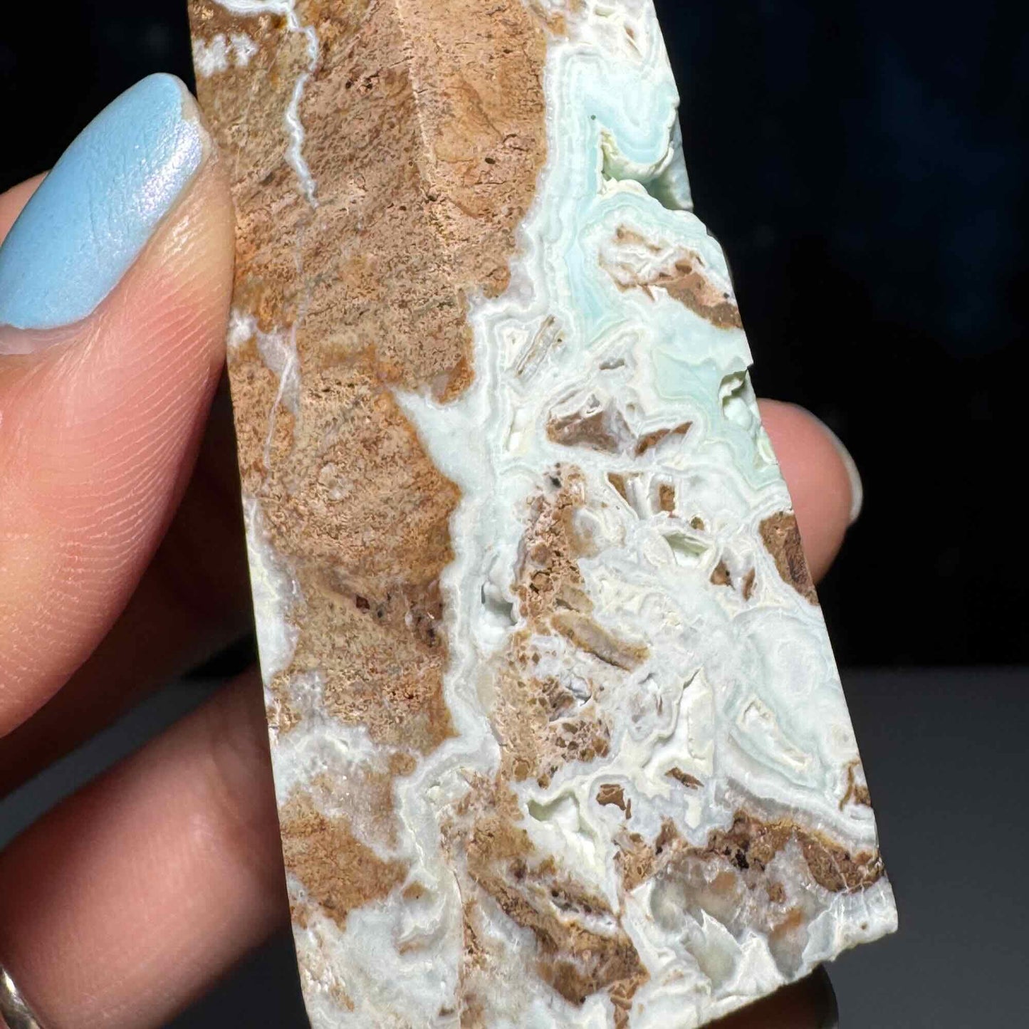 Blue Hemimorphite point | 3 5/8" tall | 130 grams | Damage Discount
