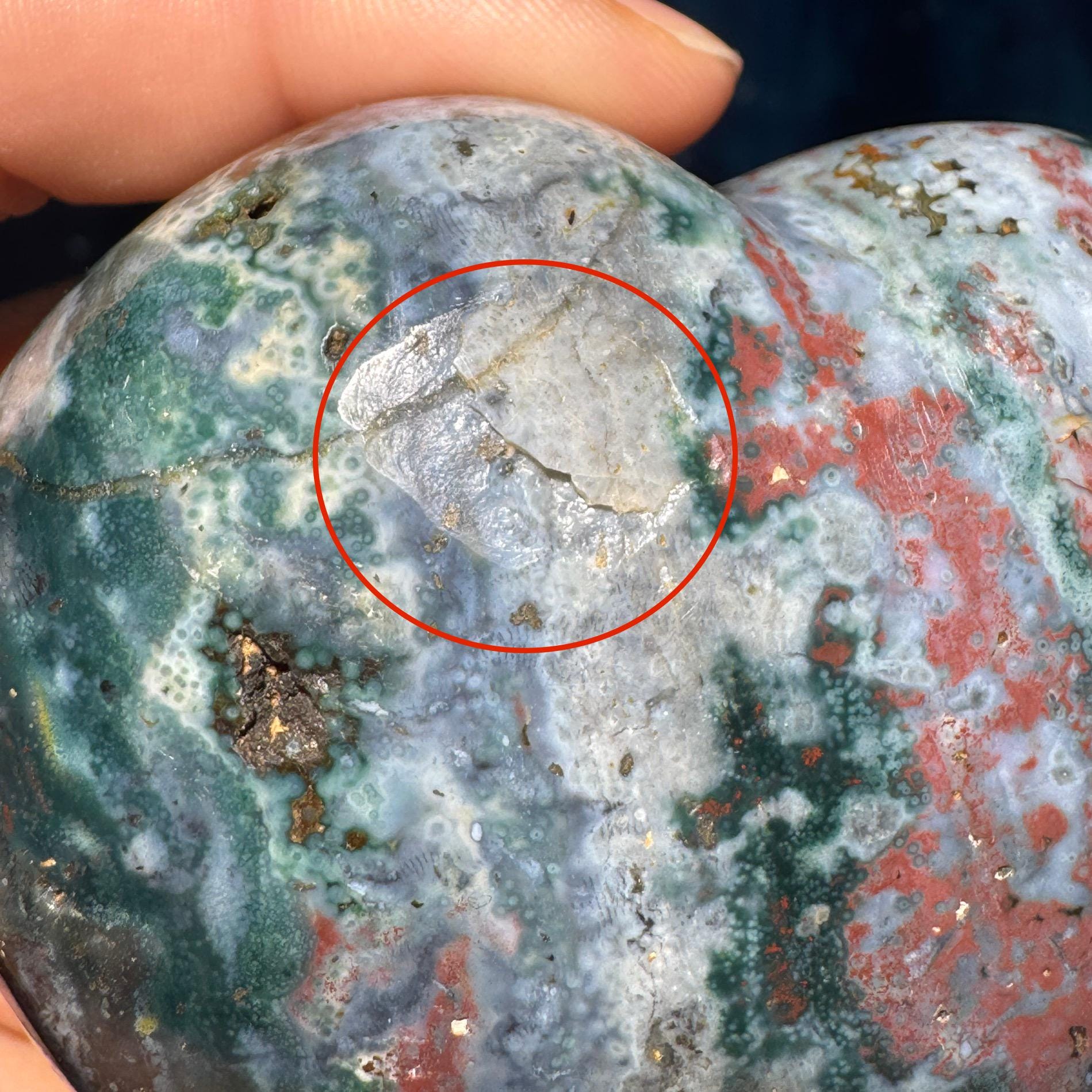 Puffy Sea Jasper heart | 2 3/4" long | 314 grams | Damage Discount | stand included