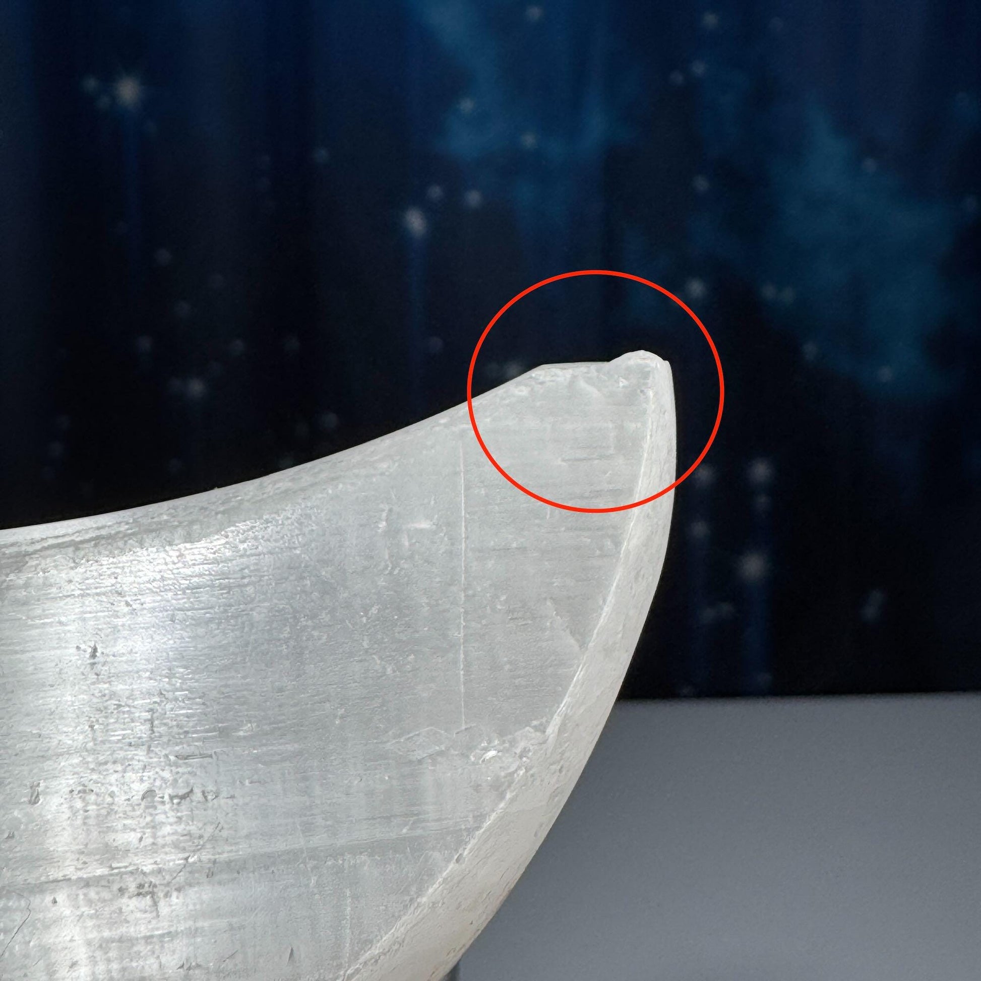 Satin Spar trinket dish | 4 1/2" long | 159 grams | crescent moon dish | crescent moon bowl
