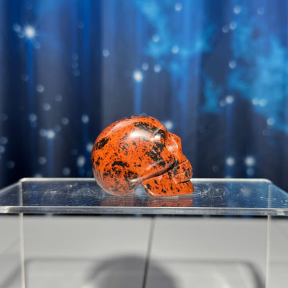 Mahogany Obsidian skull | 1 7/8" long | 70 grams | mini skull | Red Obsidian