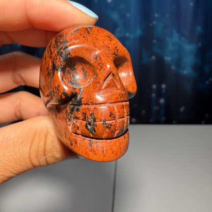 Mahogany Obsidian skull | 1 7/8" long | 70 grams | mini skull | Red Obsidian