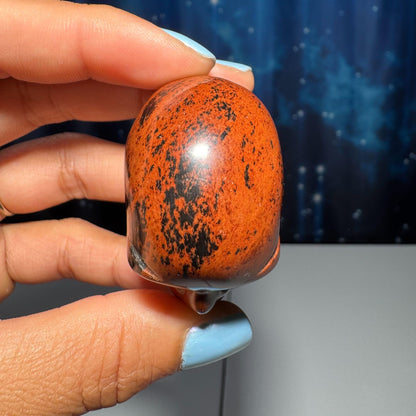 Mahogany Obsidian skull | 1 7/8" long | 70 grams | mini skull | Red Obsidian