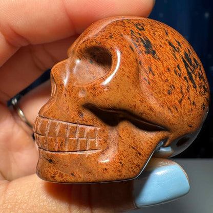 Mahogany Obsidian skull | 2" long | 94 grams | mini skull | Red Obsidian
