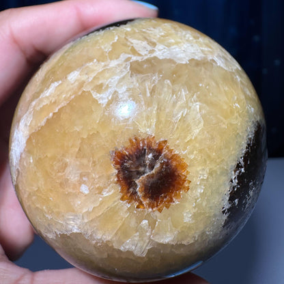 Septarian sphere | 68mm | 456 grams | Dragon Stone | UV reactive | stand included