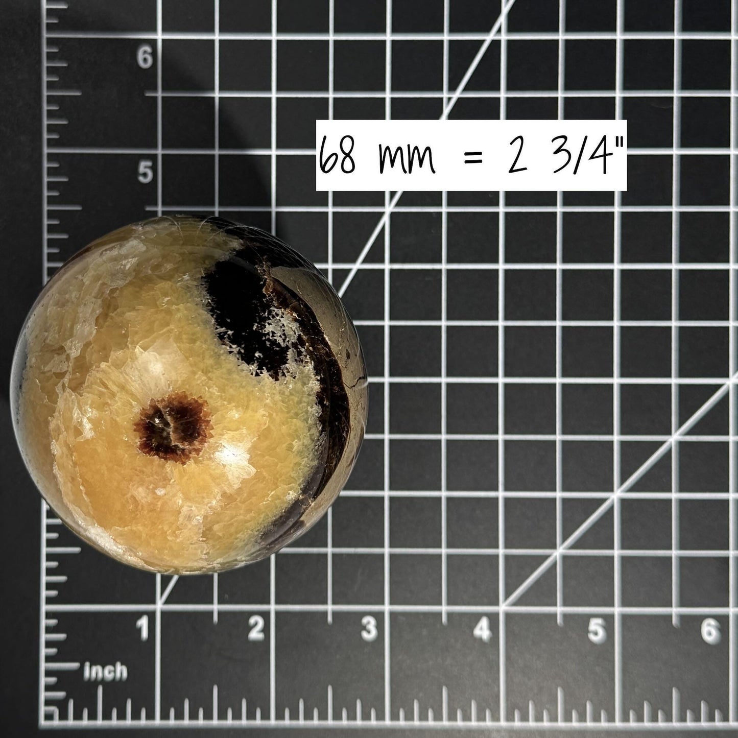 Septarian sphere | 68mm | 456 grams | Dragon Stone | UV reactive | stand included