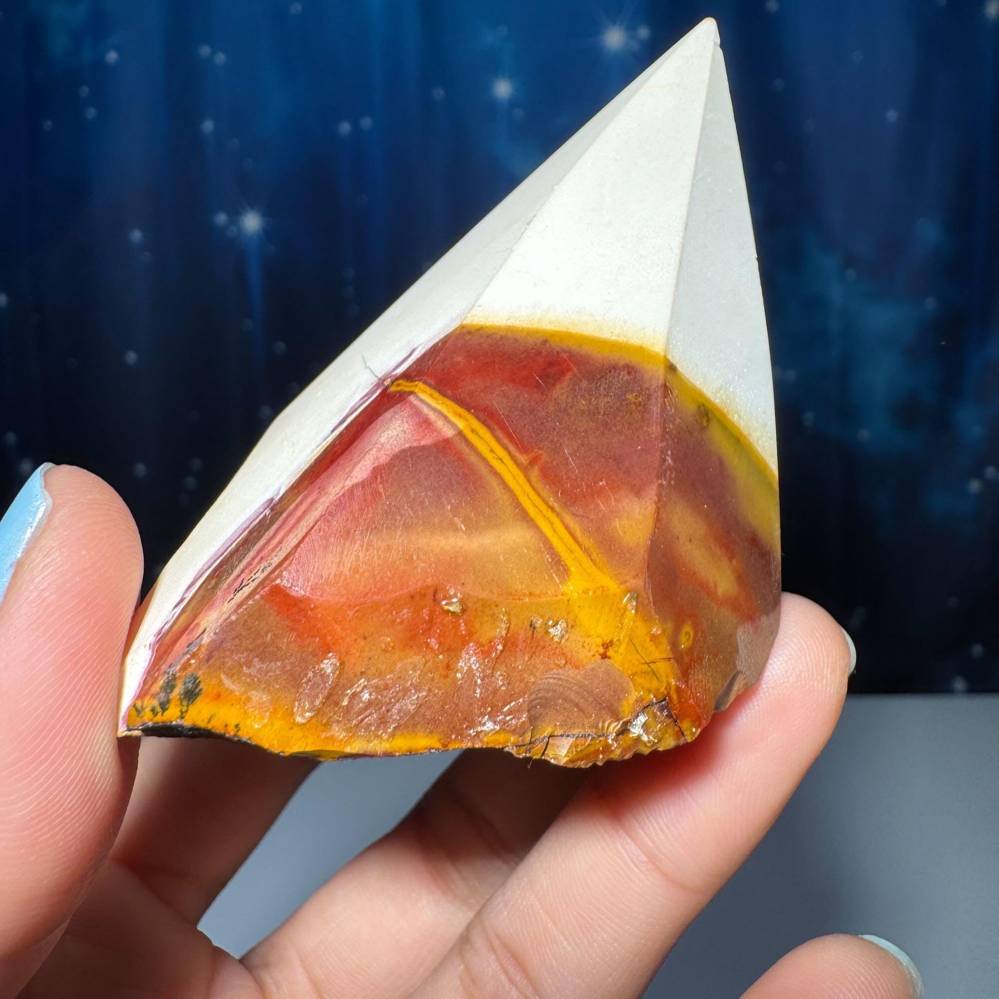 Mookaite Jasper cone | 2 3/8” tall | 82 grams | Mookaite point | Damage Discount