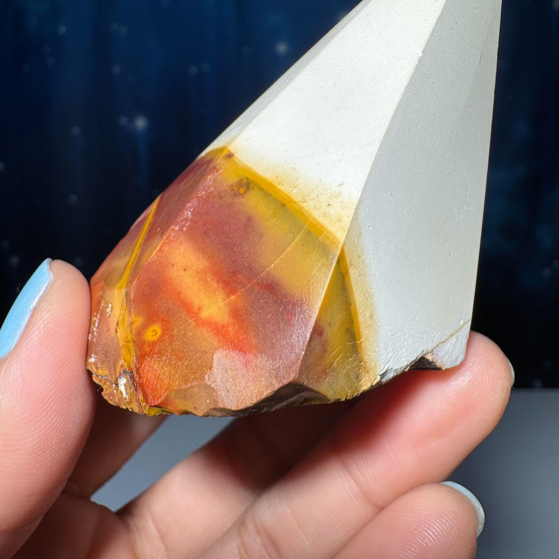 Mookaite Jasper cone | 2 3/8” tall | 82 grams | Mookaite point | Damage Discount