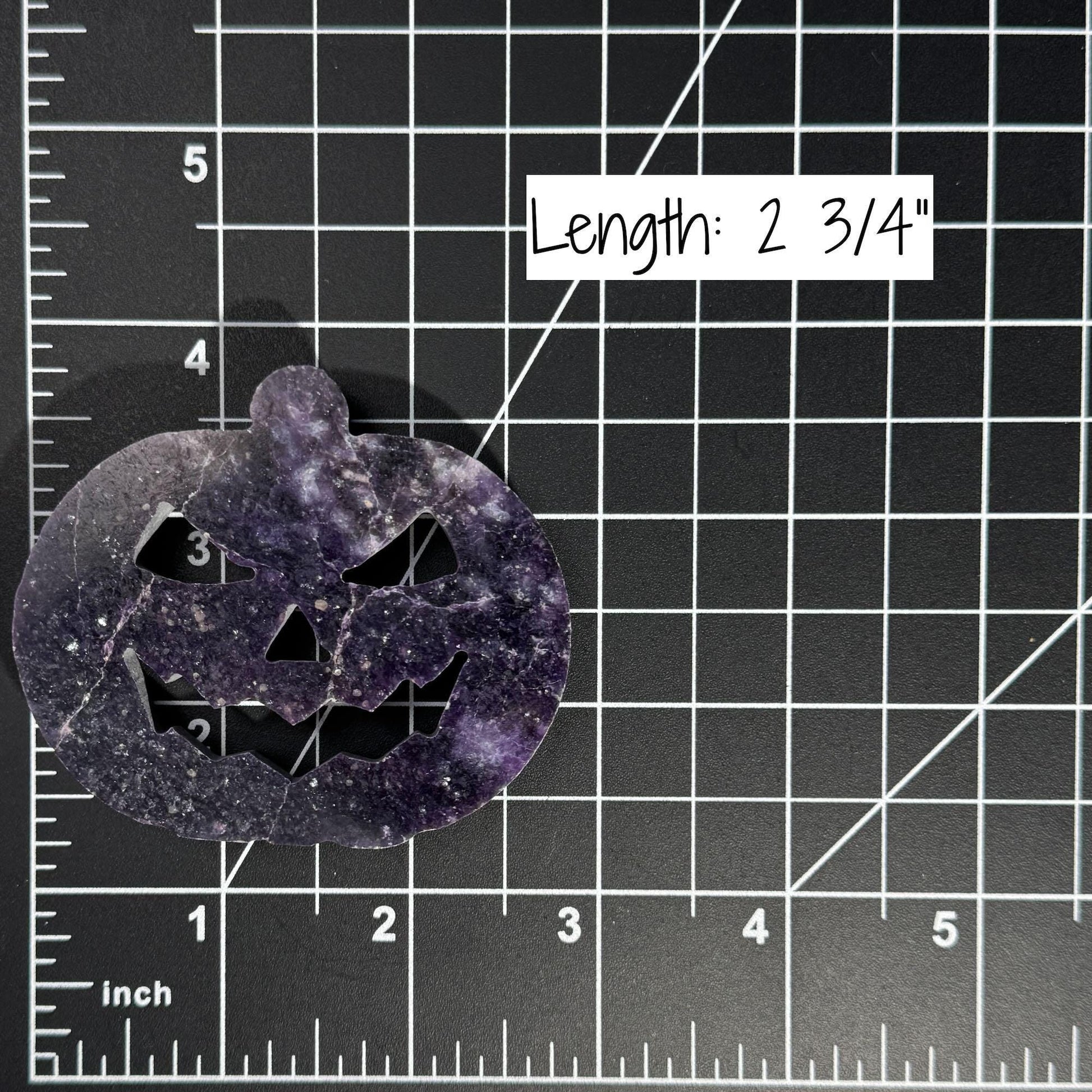Dark Lepidolite Pumpkin | 2 3/4” tall | 88 grams | Damage Discount | Lithia Mica | self-stands