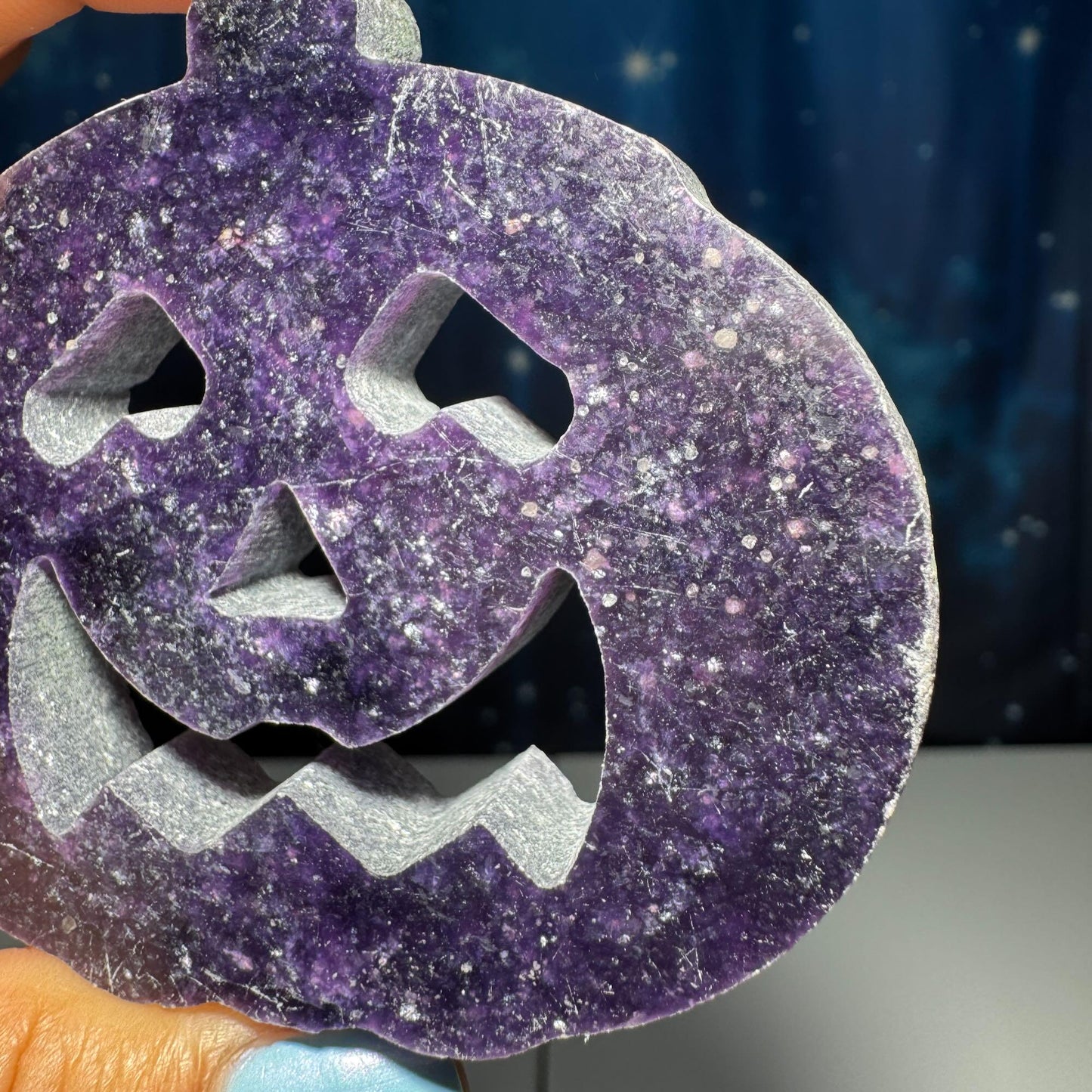 Dark Lepidolite Pumpkin | 2 7/8" long | 77 grams | self-stands