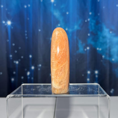 flashy Peach Moonstone free form | 4" tall | 462 grams | dual flash | Damage Discount