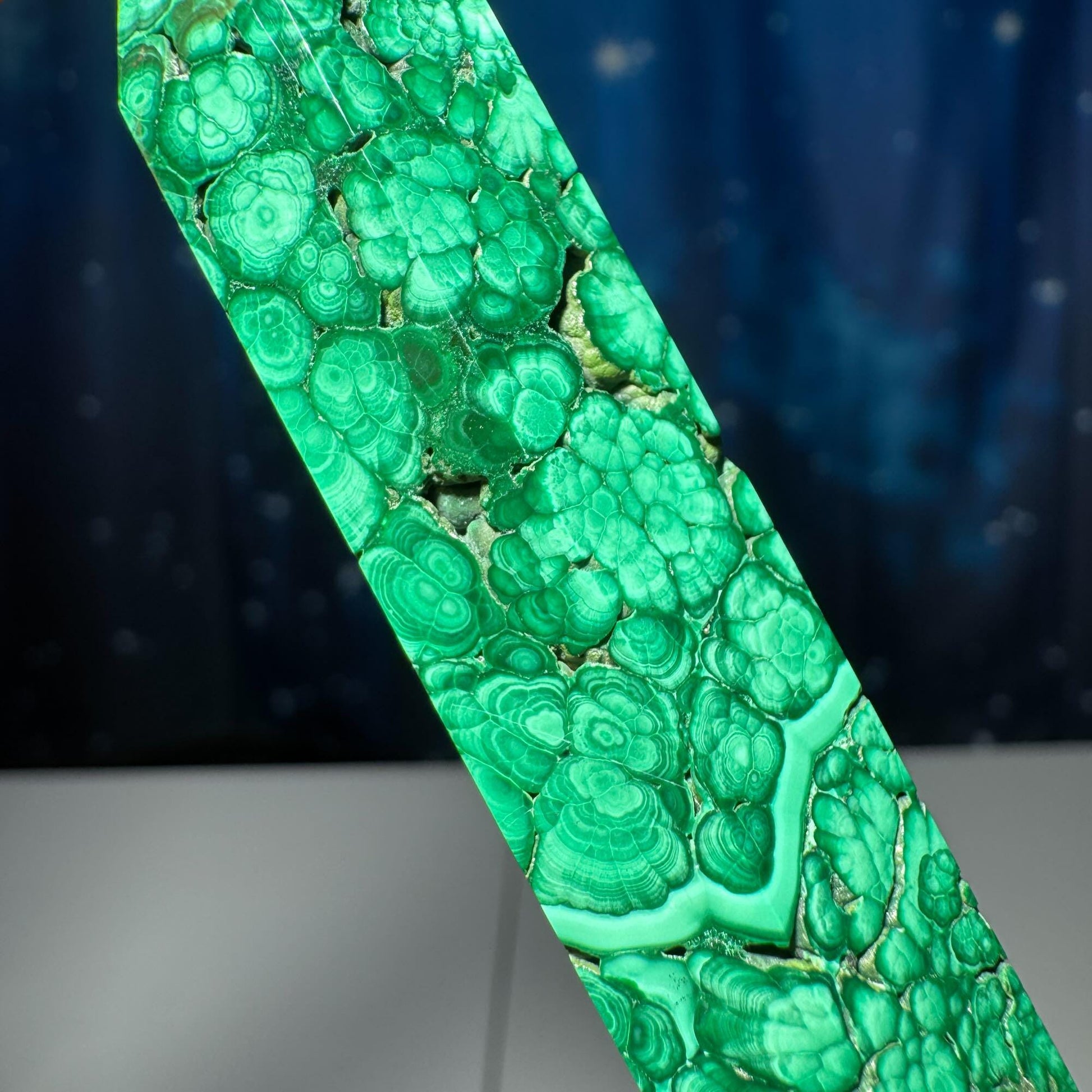 Malachite DT | 3 5/8" long | 52 grams | genuine Malachite | natural Malachite | double termination
