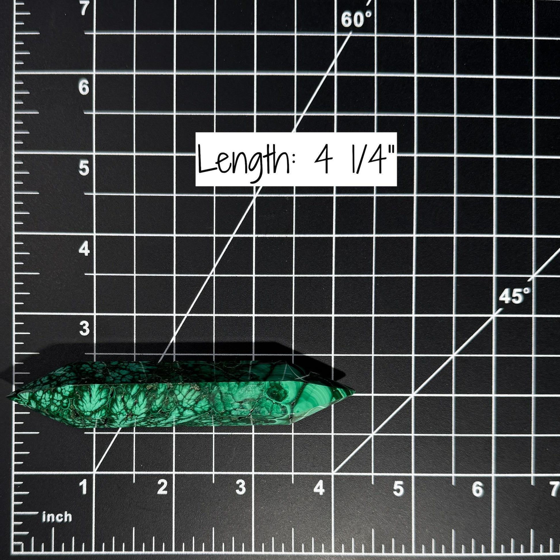 Malachite DT | 4 1/4" long | 76 grams | genuine Malachite | natural Malachite | double termination | Damage Discount