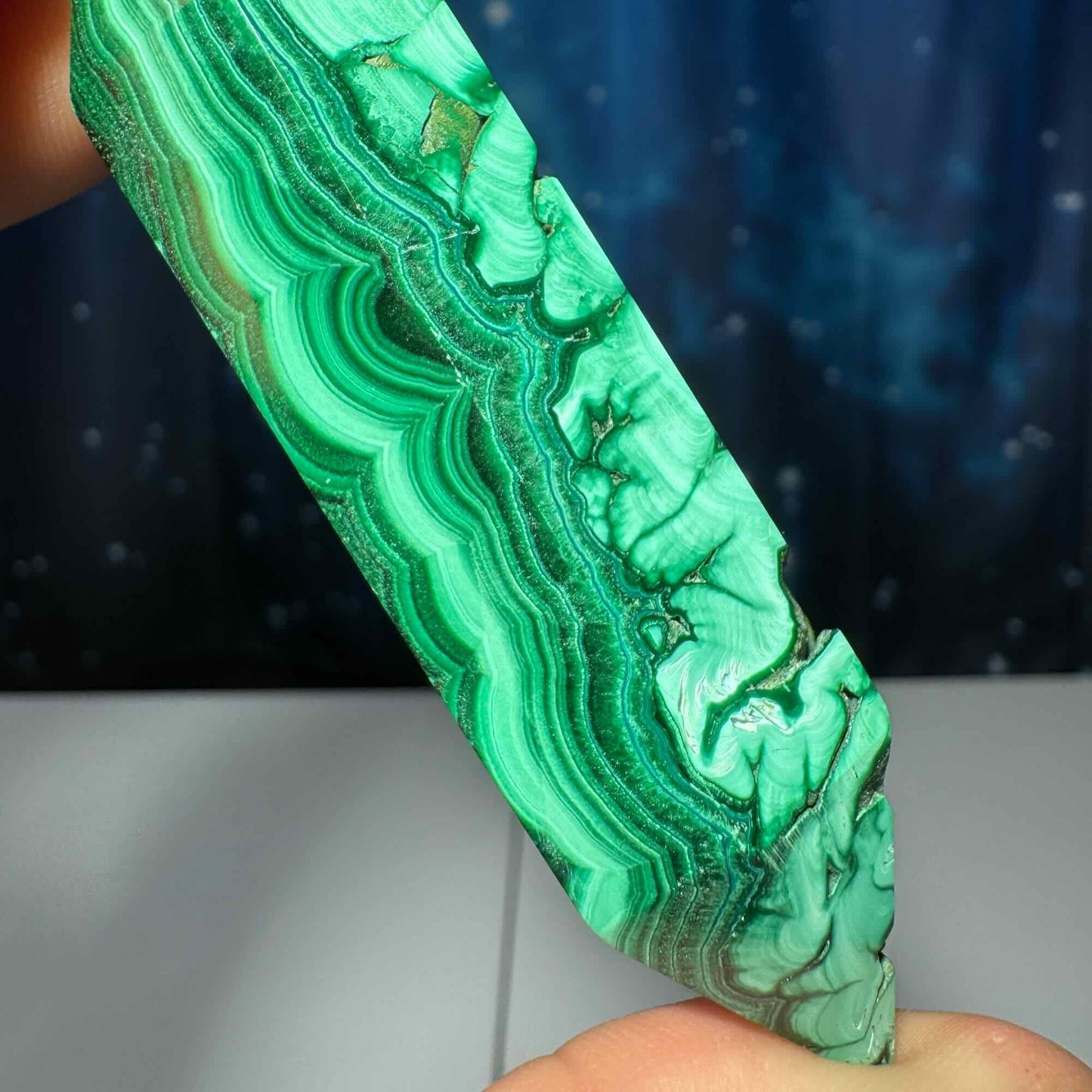 Malachite DT | 3 1/2" long | 74 grams | genuine Malachite | natural Malachite