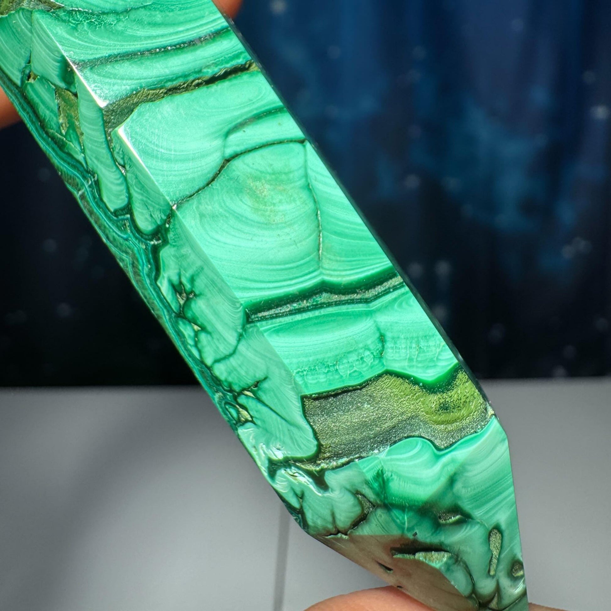 Malachite DT | 3 1/2" long | 74 grams | genuine Malachite | natural Malachite