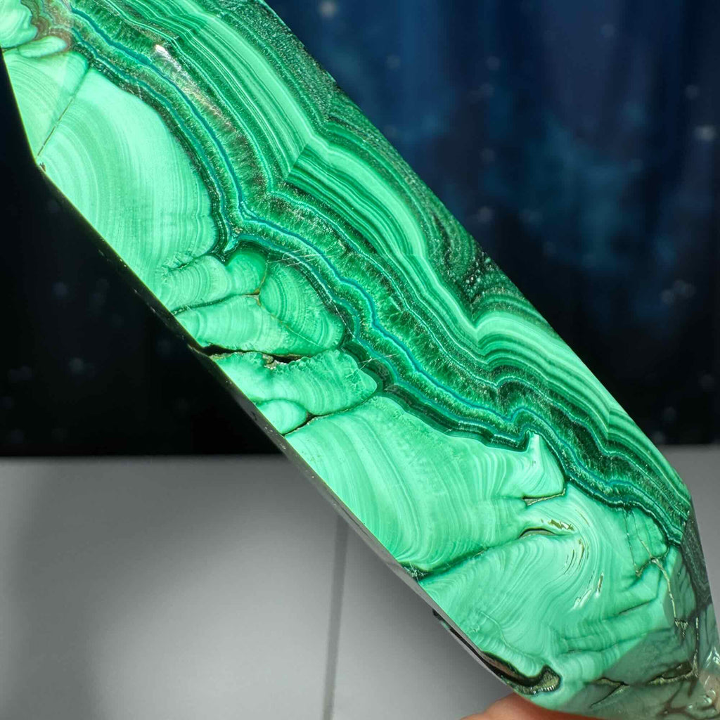 Malachite DT | 3 1/2" long | 74 grams | genuine Malachite | natural Malachite