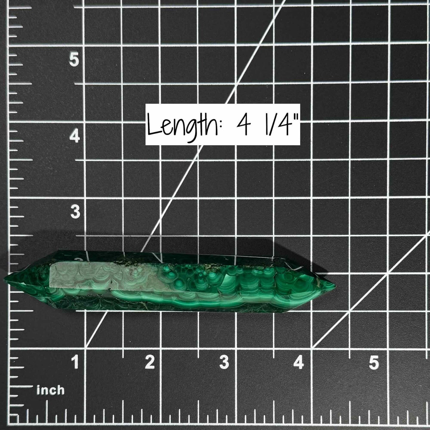 Malachite DT | 4 1/4" long | 79 grams | genuine Malachite | natural Malachite | Damage Discount