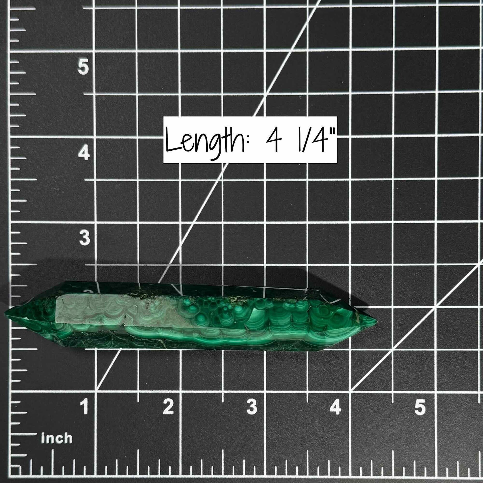 Malachite DT | 4 1/4" long | 79 grams | genuine Malachite | natural Malachite | Damage Discount