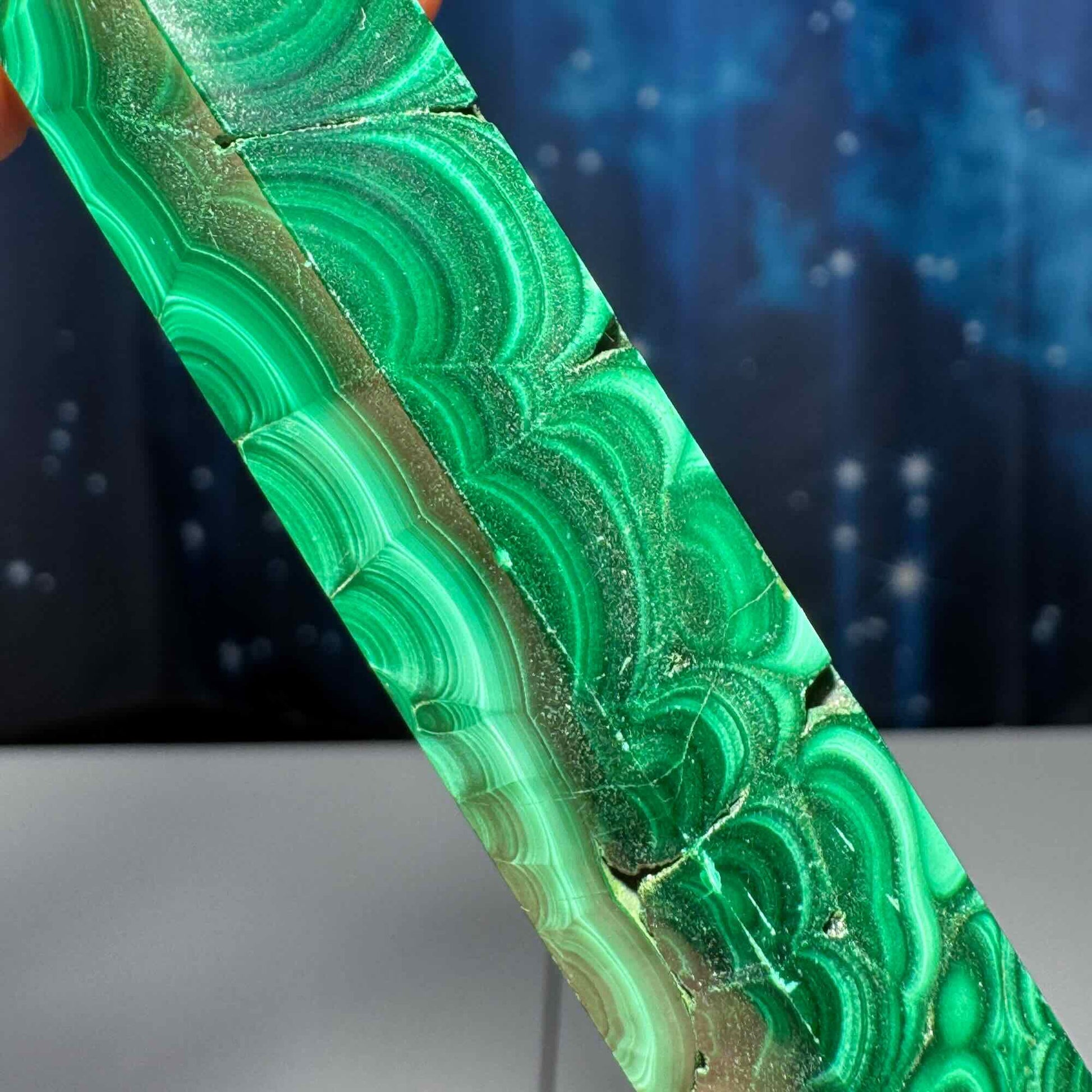 Malachite DT | 4 1/4" long | 79 grams | genuine Malachite | natural Malachite | Damage Discount