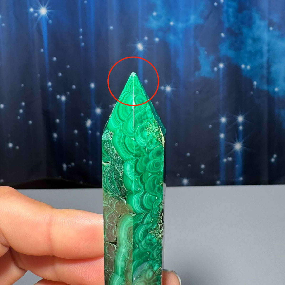 Malachite DT | 4 1/4" long | 79 grams | genuine Malachite | natural Malachite | Damage Discount