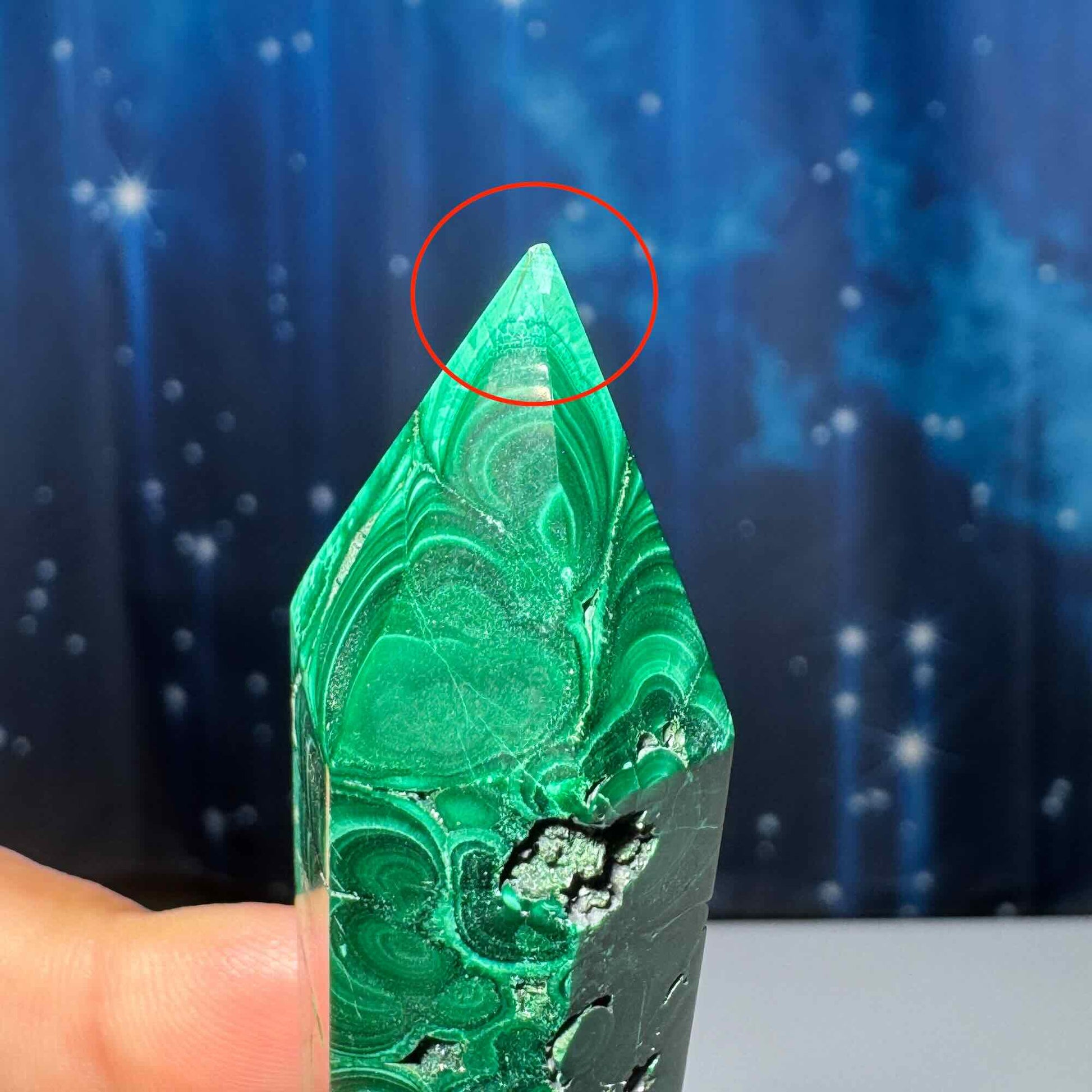 Malachite DT | 4 1/4" long | 96 grams | genuine Malachite | natural Malachite | Damage Discount