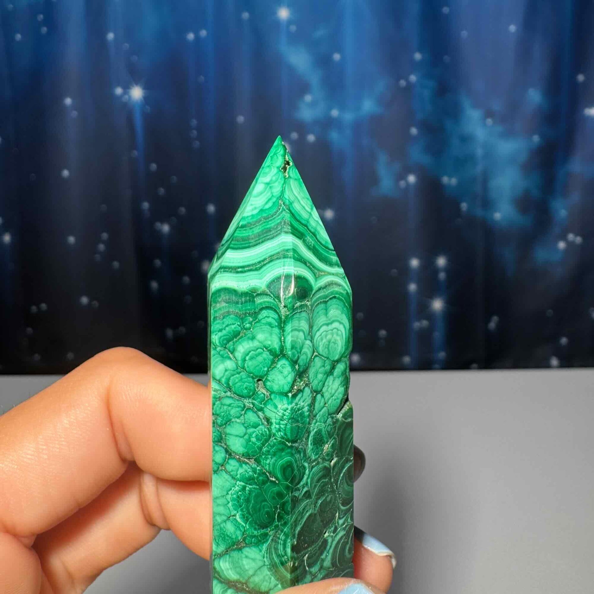 Malachite DT | 4 1/4" long | 96 grams | genuine Malachite | natural Malachite | Damage Discount