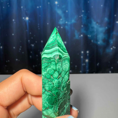 Malachite DT | 4 1/4" long | 96 grams | genuine Malachite | natural Malachite | Damage Discount