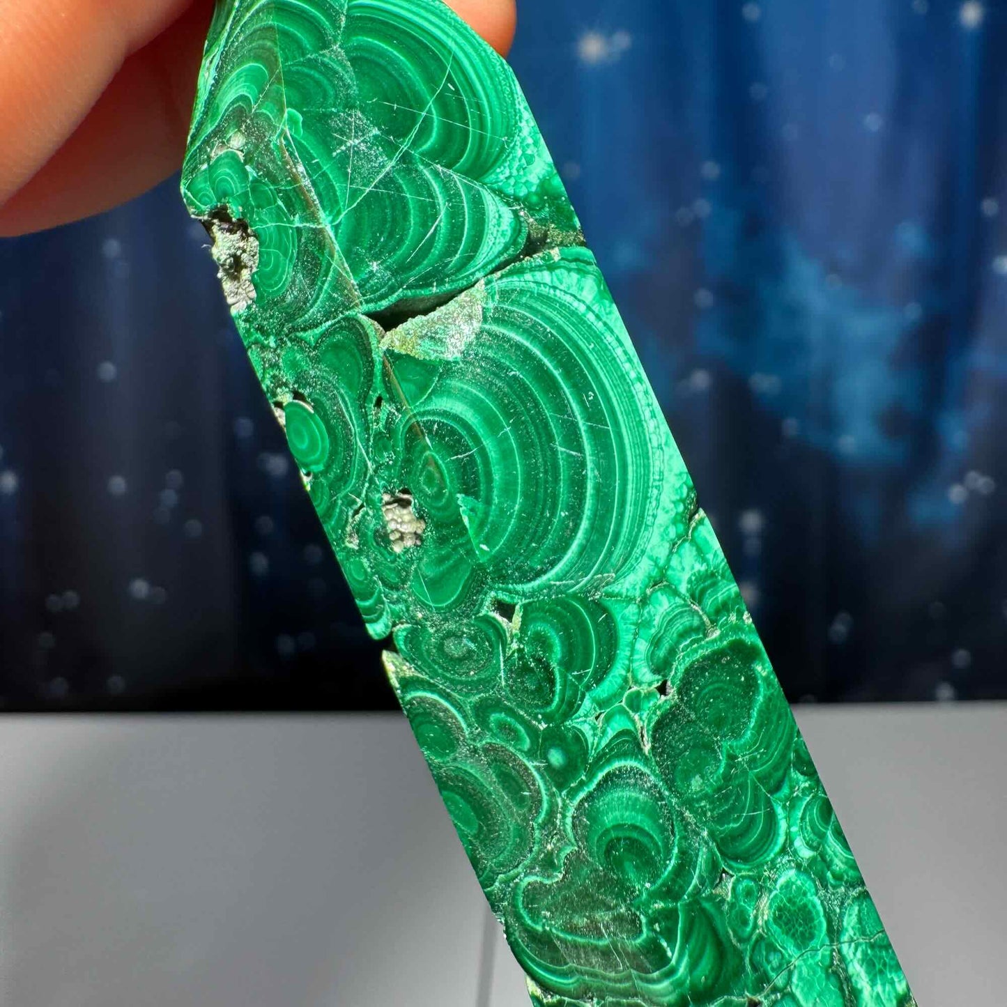 Malachite DT | 4 1/4" long | 96 grams | genuine Malachite | natural Malachite | Damage Discount