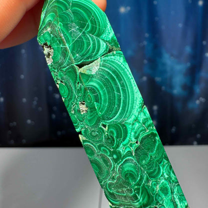 Malachite DT | 4 1/4" long | 96 grams | genuine Malachite | natural Malachite | Damage Discount