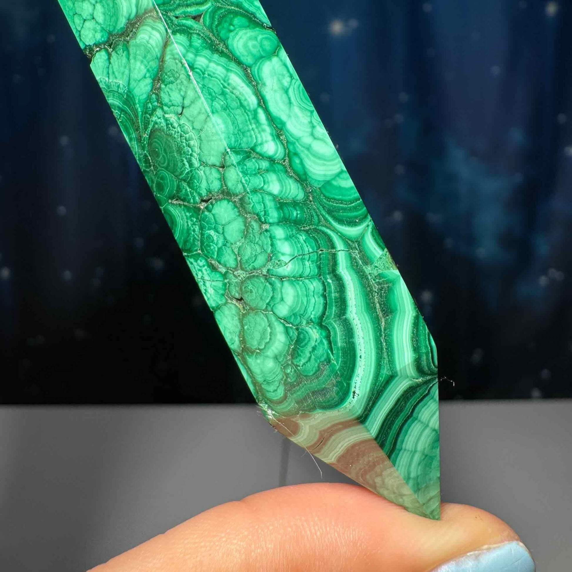Malachite DT | 4 1/4" long | 96 grams | genuine Malachite | natural Malachite | Damage Discount