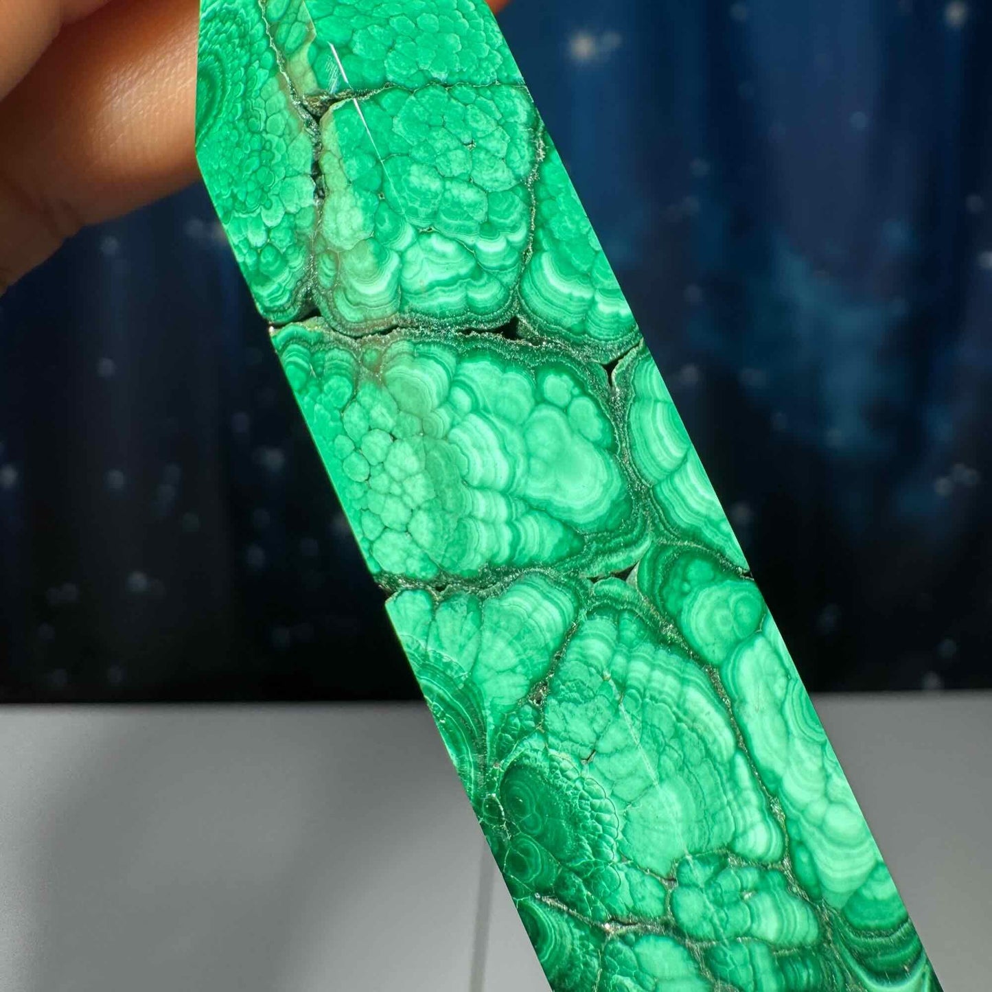 Malachite DT | 4 1/4" long | 96 grams | genuine Malachite | natural Malachite | Damage Discount