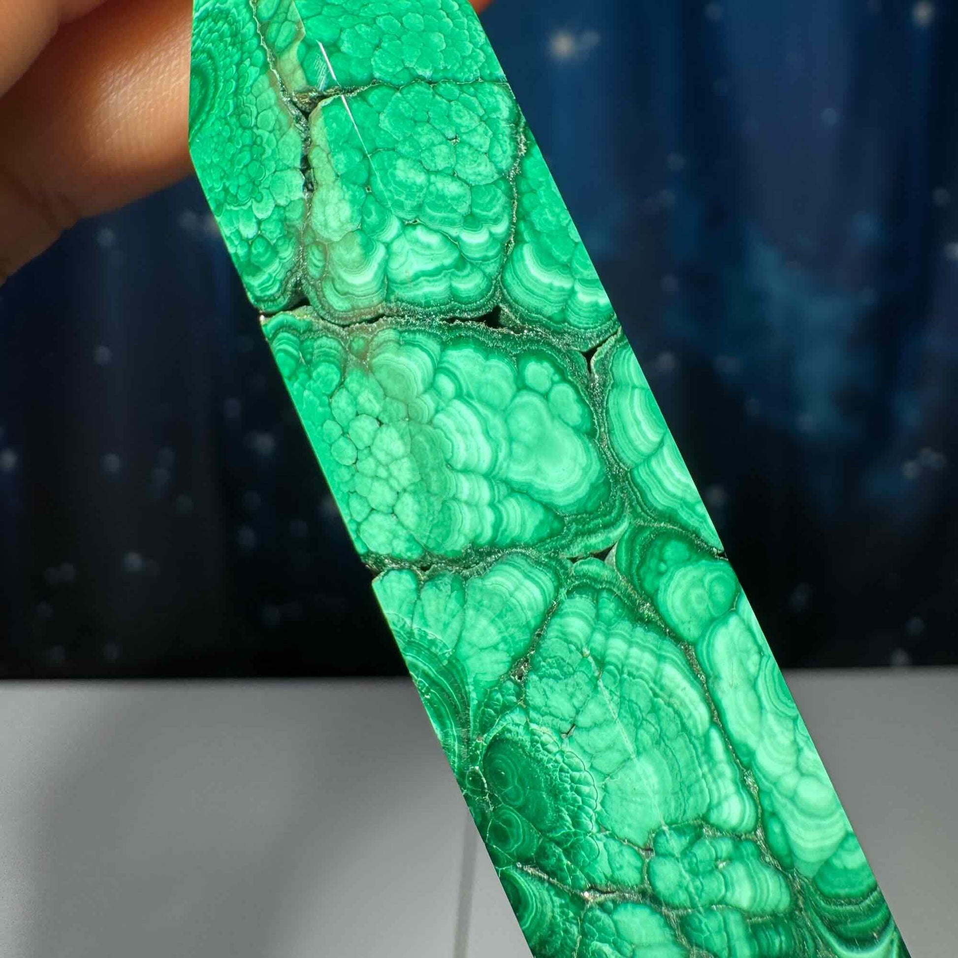Malachite DT | 4 1/4" long | 96 grams | genuine Malachite | natural Malachite | Damage Discount