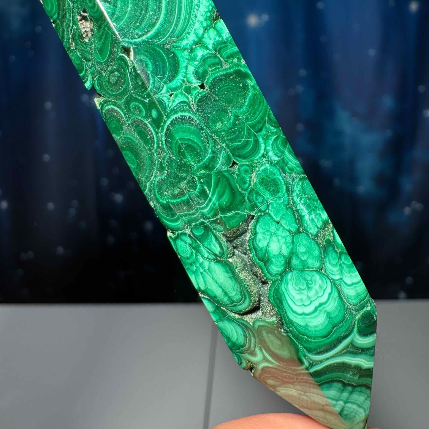 Malachite DT | 4 1/4" long | 96 grams | genuine Malachite | natural Malachite | Damage Discount