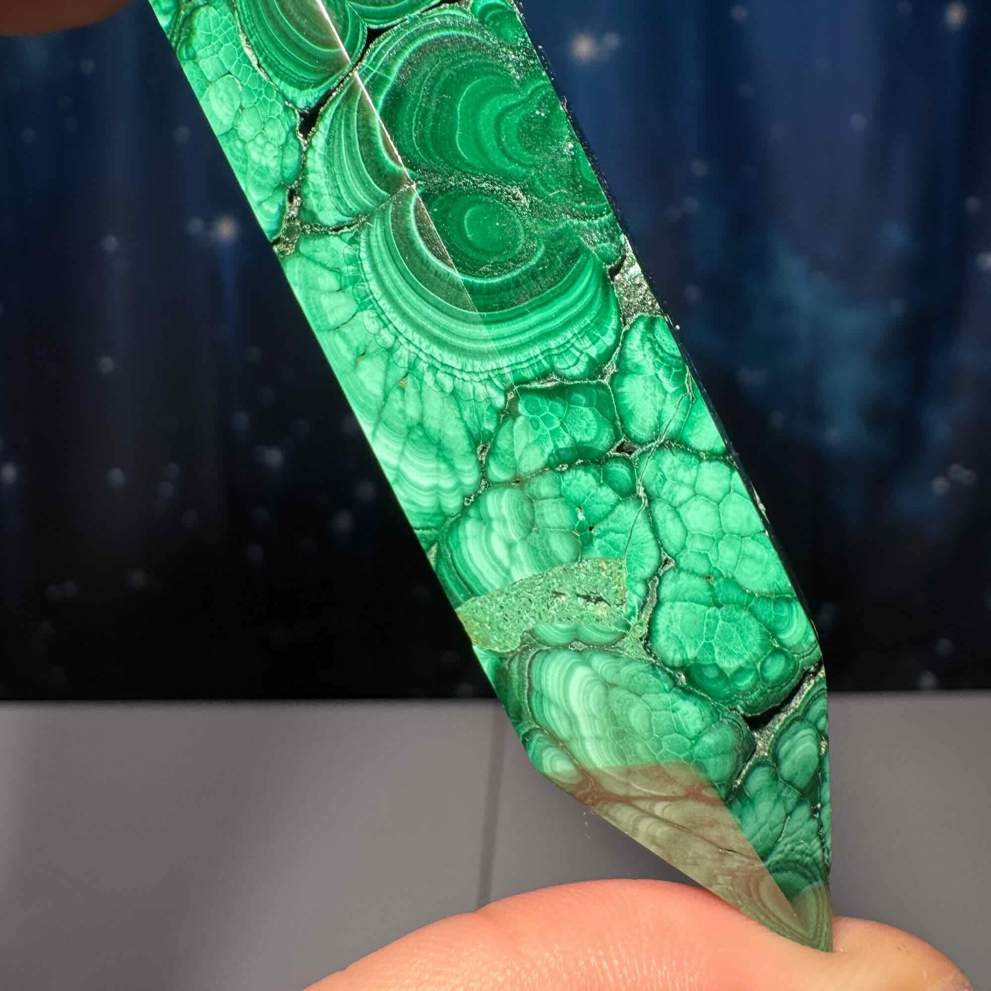 Malachite DT | 4 1/4" long | 96 grams | genuine Malachite | natural Malachite | Damage Discount