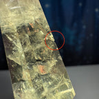 Prasiolite mini point | 2” tall | 22 grams | Damage Discount | with rainbows | heat treated Amethyst