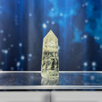 Prasiolite mini point | 2” tall | 22 grams | Damage Discount | with rainbows | heat treated Amethyst