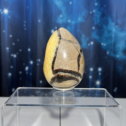Septarian Geode egg | 3 5/8" tall | 459 grams | stand included | UV reactive
